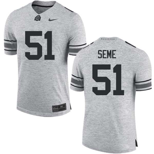 Ohio State Buckeyes #51 Nick Seme Men College Jersey Gray